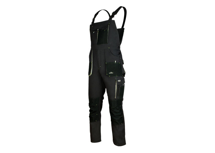 CLASSIC GREY 5207 — reinforced work bib overalls 260 g/m² with knee pad pockets