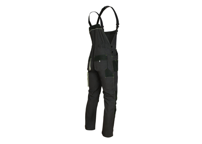 CLASSIC GREY 5207 — reinforced work bib overalls 260 g/m² with knee pad pockets