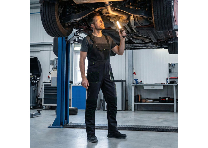 CLASSIC GREY 5207 — reinforced work bib overalls 260 g/m² with knee pad pockets
