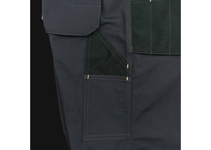 CLASSIC GREY 5207 — reinforced work bib overalls 260 g/m² with knee pad pockets