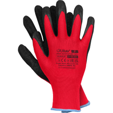 J-BUKALAT CB  protective work gloves with latex coating, red-black
