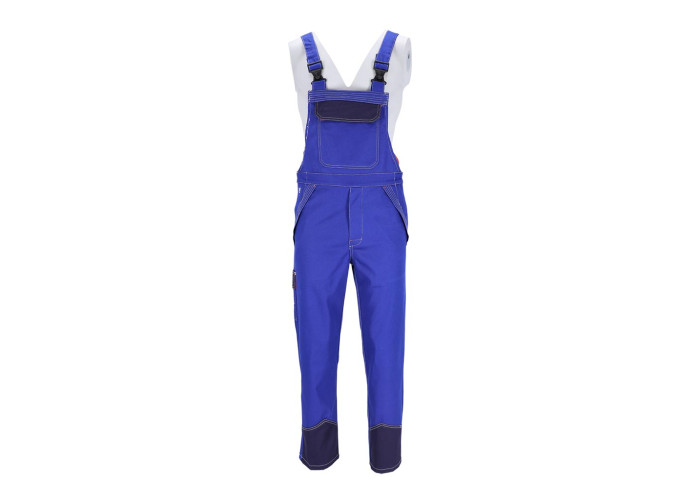 LH-SPECWELD-B NGP — flame-resistant welding bib overalls, blue-dark orange