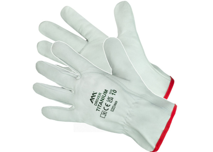 WORK GLOVES DRIVER TITANIUM kat. I | Leather, Protection & Comfort
