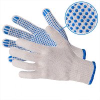 Knitted work gloves RND400 BLUE | With PVC dots for a secure grip