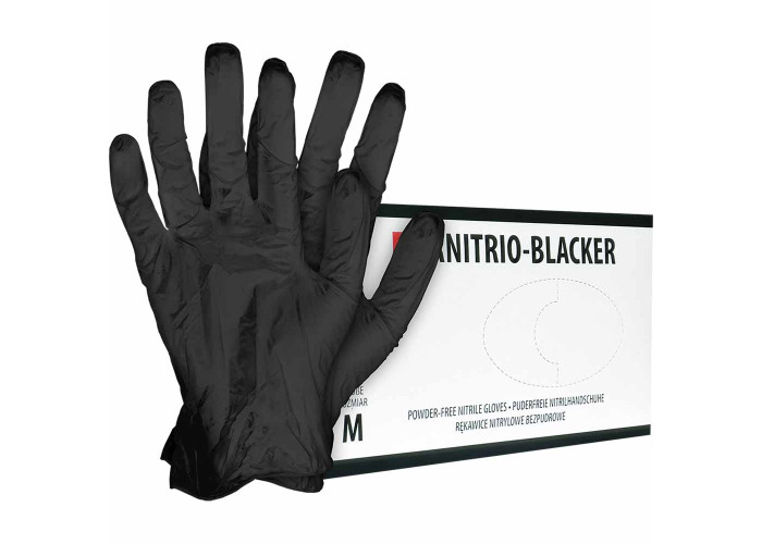 Нитриловые перчатки RNITRIO-BLACKER неопудренные (100 шт)