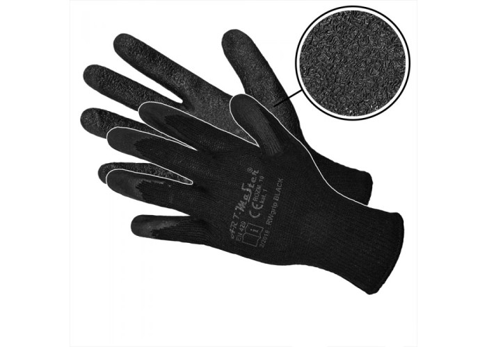 Робочі рукавиці RWGRIP BLACK | Латексне покриття, захват і гнучкість